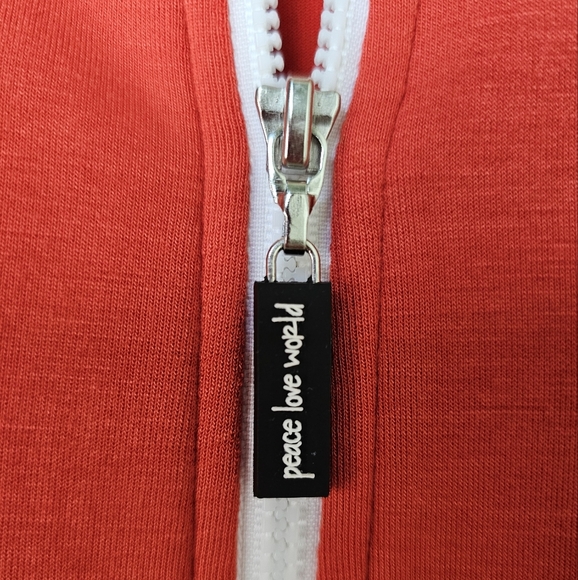 Gaby Espino x Peace Love World Women's Zip-Up Track Jacket, Red & White, Size XL - Picture 11 of 14